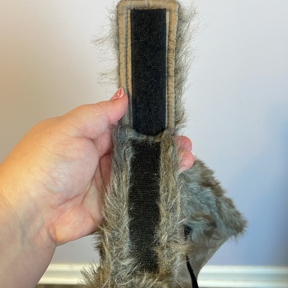 Faux Fur Pet Jacket with Collar Brown Gray size S - Picture 6 of 14